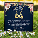 To My Bonus Sister Family Isn't Always Blood Infinity Heart Pendant Necklace - Bonus Sister Gifts