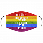 I Am Brave I Am Bruised I Am Who I Am Meant To Be Washable Reusable Custom - Printed Cloth Face Mask Cover, White, Cloth Face Cover – Medium/Large