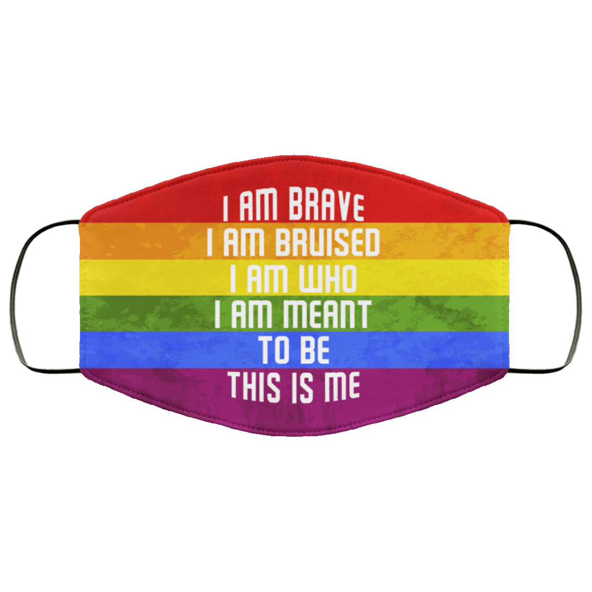 I Am Brave I Am Bruised I Am Who I Am Meant To Be Washable Reusable Custom - Printed Cloth Face Mask Cover, White, Cloth Face Cover – Medium/Large