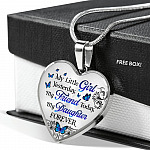 My Little Girl Yesterday My Friend Today My Daughter Forever Luxury Heart Pendant Necklace - Daughter Gifts - Heart Luxury Necklace (Silver)