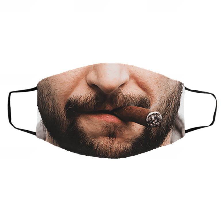 Cigar Washable Reusable Custom - Printed Cloth Face Mask Cover - Funny Cigar Face Mask, White, Cloth Face Cover – Medium/Large