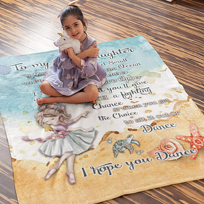Alternative view of To My Daughter I Hope You Still Feel Small When You Stand Beside The Ocean Fleece Blanket-Mink Sherpa Blanket