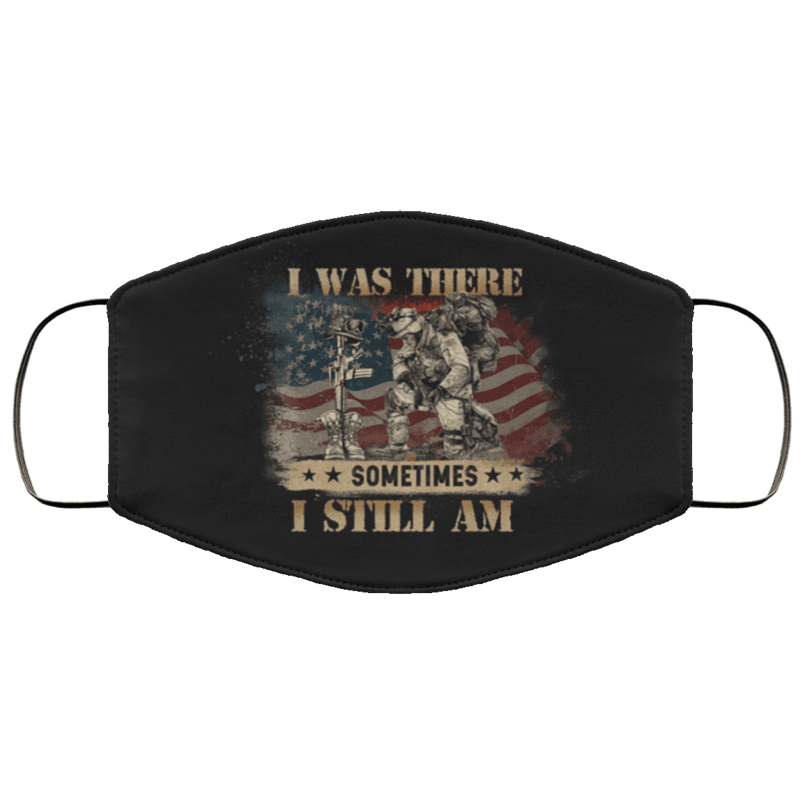 I Was There Sometimes I Still Am Washable Reusable Custom - Printed Cloth Face Mask Cover, Black, Cloth Face Cover – Medium/Large