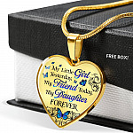 My Little Girl Yesterday My Friend Today My Daughter Forever Luxury Heart Pendant Necklace - Daughter Gifts - Heart Luxury Necklace (Gold Plated)