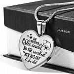 She Believed She Could So She Worked Her Ass Off and She Did Heart Pendant Necklace - Heart Luxury Necklace (Silver)