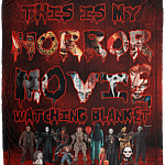 This Is My Horror Movie Watching Blanket - Halloween Fleece Blanket - Premium Sherpa Blanket - Woven Blanket, White, Cozy Plush Fleece Blanket - 50x60