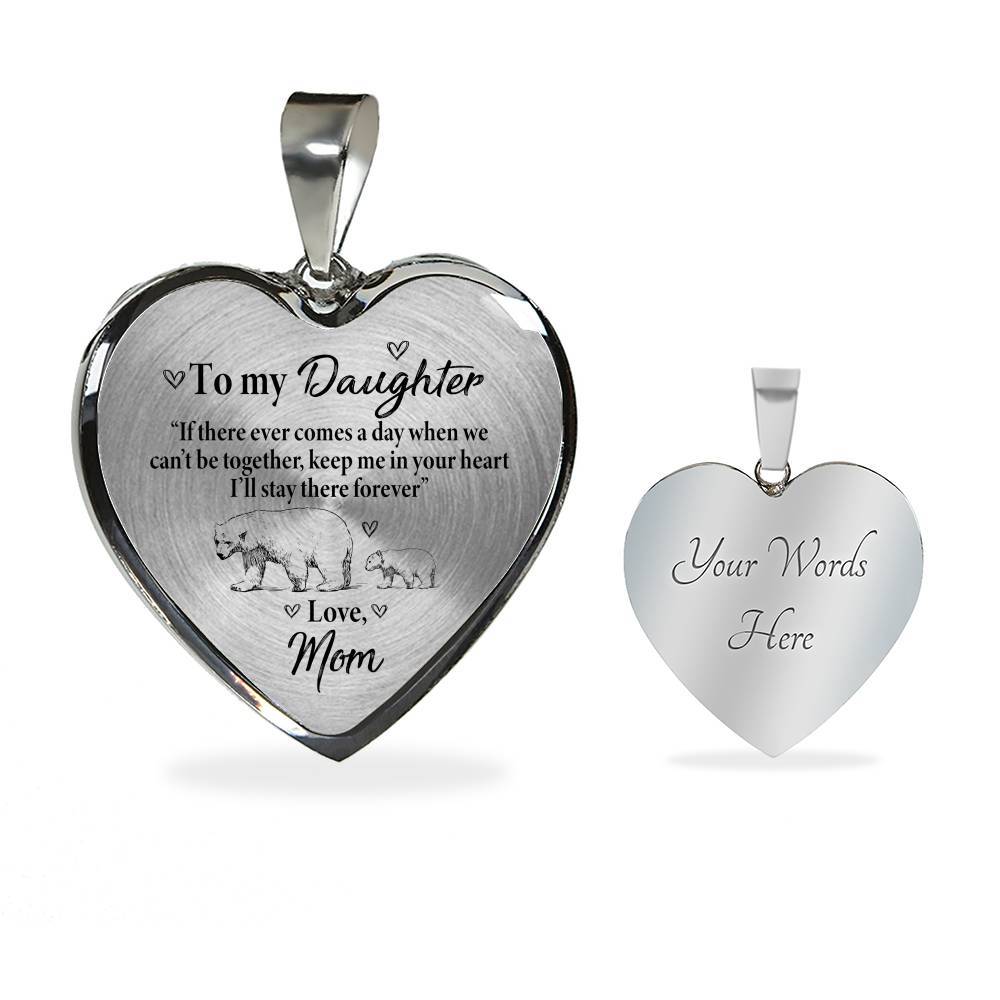 From Mom To My Daughter If There Ever Comes A Day When We Can't Be Together Luxury Heart Pendant Necklace - Heart Luxury Necklace (Silver) From Mom To My Daughter If There Ever Comes A Day When We Can't Be Together Luxury Heart Pendant Necklace - Heart Luxury Necklace (Silver)