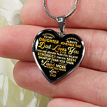 To My Daughter Always Remember That Dad Loves You You Are Braver Than You Believe Heart Pendant Necklace - Heart Luxury Necklace (Silver)