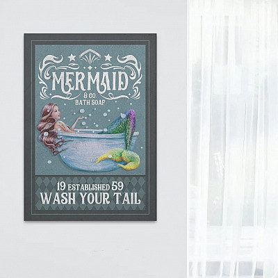 Alternative view of Mermaid Co Bath Soap Wash Your Tail Funny Bathroom Framed Canvas Prints - Unframed Poster