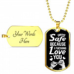 To Trucker Husband Drive Safe Because I Fucking Love You Dog Tag Pendant Necklace - Gift From Truck Driver Wife - Dog Tag (Gold Plated) To Trucker Husband Drive Safe Because I Fucking Love You Dog Tag Pendant Necklace - Gift From Truck Driver Wife - Dog Tag (Gold Plated)