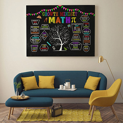 Alternative view of Growth Mindset Math Mistakes in Math Are Ok I Have a Possitive Math Esteem Gallery Wrapped Framed Canvas Prints