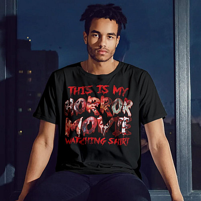 Alternative view of This Is My Horror Movie Watching Shirt Halloween T-shirt - V-neck - Funny Horror Movie Characters Shirt
