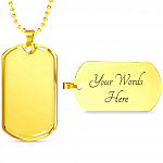 Dog Tag Necklace Engraving Gold Sample