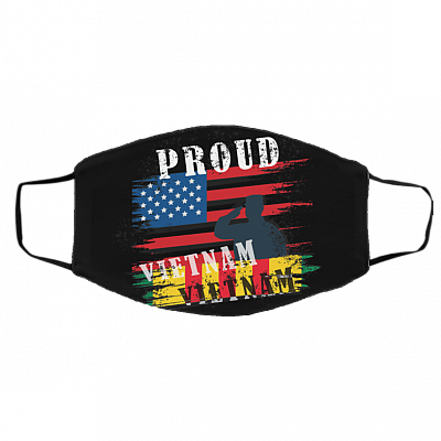 Proud Vietnam Veteran Washable Reusable Custom - Printed Cloth Face Mask Cover, Black, Cloth Face Cover – Medium/Large