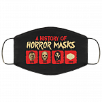 A History of Horror Masks Michael 1978 Jason 1980 Ghostface 1996 Face Mask 2020 Washable Reusable Custom - Printed Cloth Face Mask Cover, White, Cloth Face Cover – Medium/Large