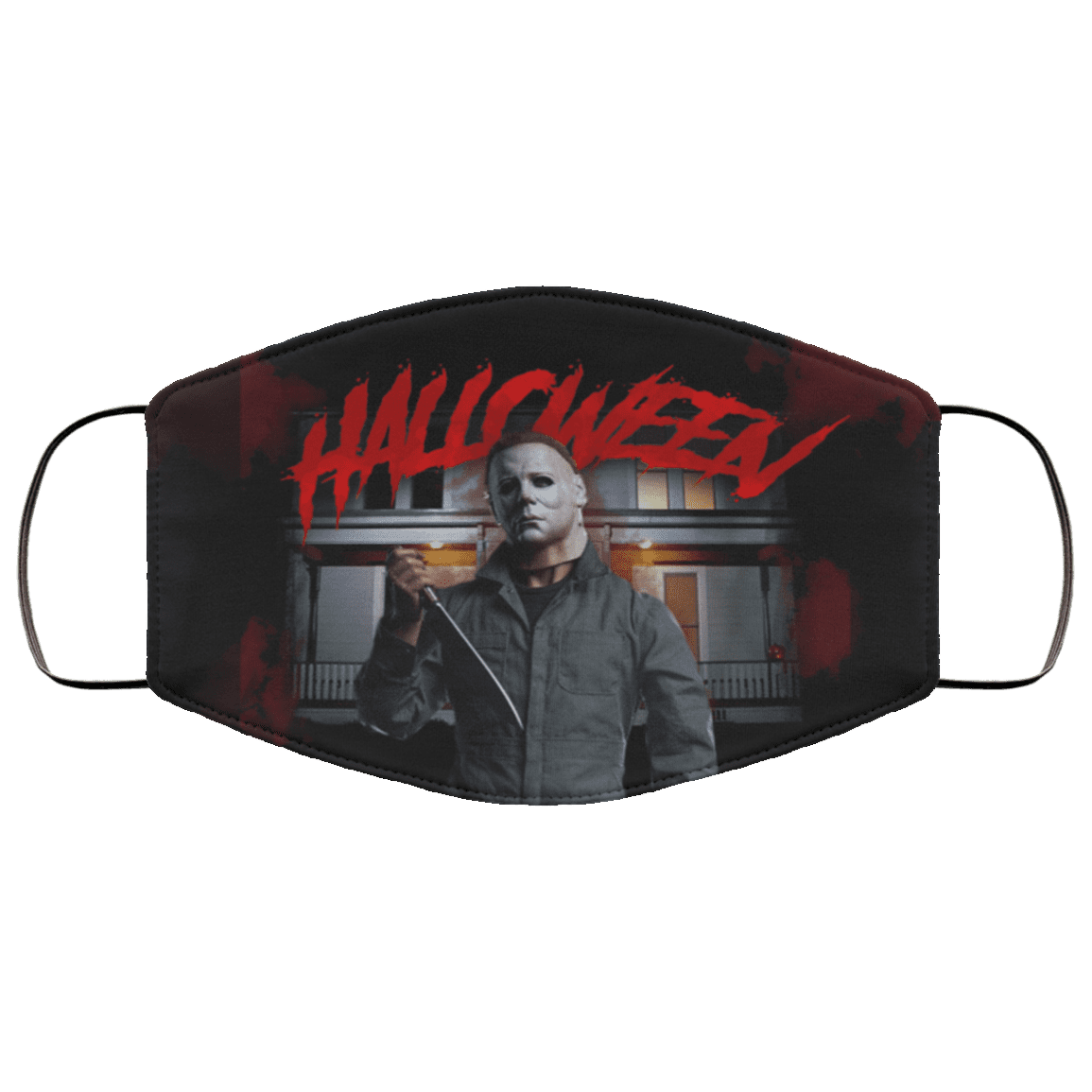 Michael Myers Halloween Washable Reusable Custom - Michael Myers Horror Movie Printed Cloth Face Mask Cover, Black, Cloth Face Cover – Medium/Large