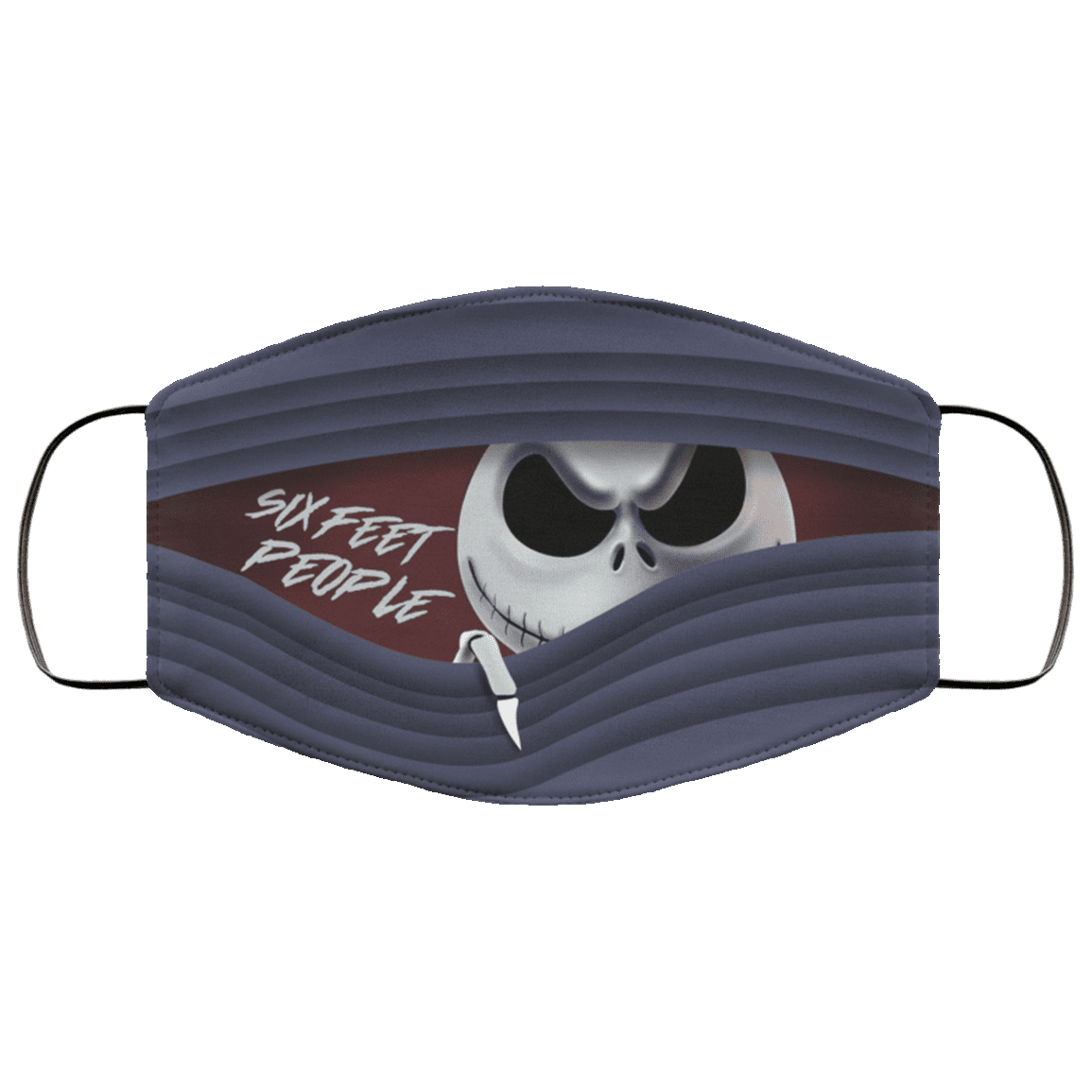 Jack Skellington Six Feet People Washable Reusable Custom - Cloth Face Mask Cover, White, Cloth Face Cover – Medium/Large Jack Skellington Six Feet People Washable Reusable Custom - Cloth Face Mask Cover, White, Cloth Face Cover – Medium/Large