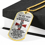 To My Son Never Give Up No Matter What Life Can Be Tough But You Are Tougher Dog Tag Pendant Necklace - Dog Tag (Gold Plated) To My Son Never Give Up No Matter What Life Can Be Tough But You Are Tougher Dog Tag Pendant Necklace - Dog Tag (Gold Plated)
