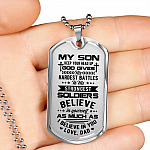 My Son Keep Your Head Up God Gives His Hardest Battle Dog Tag Necklace - Dog Tag (Silver) My Son Keep Your Head Up God Gives His Hardest Battle Dog Tag Necklace - Dog Tag (Silver)