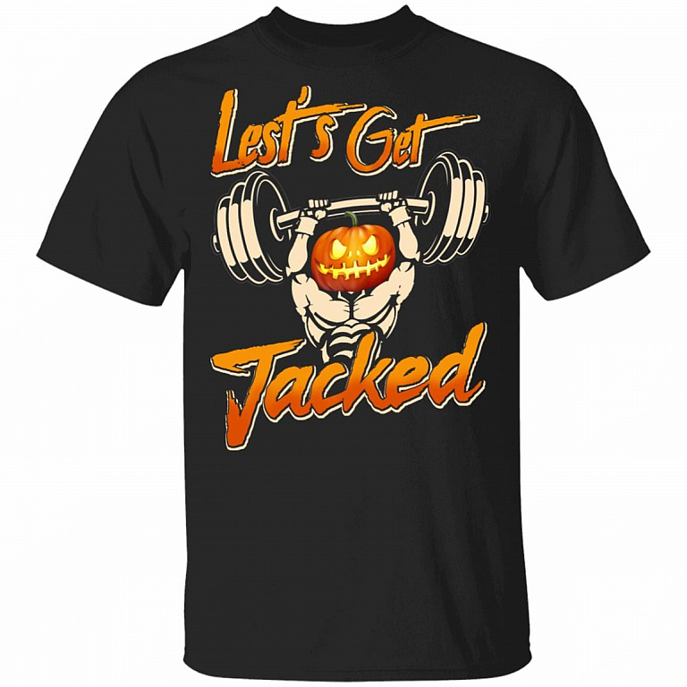 Lets Get Jacked T-Shirt - Funny Halloween Gym Shirt, Black, Unisex T-Shirt