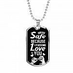 To Trucker Husband Drive Safe Because I Fucking Love You Dog Tag Pendant Necklace - Gift From Truck Driver Wife - Dog Tag (Silver) To Trucker Husband Drive Safe Because I Fucking Love You Dog Tag Pendant Necklace - Gift From Truck Driver Wife - Dog Tag (Silver)