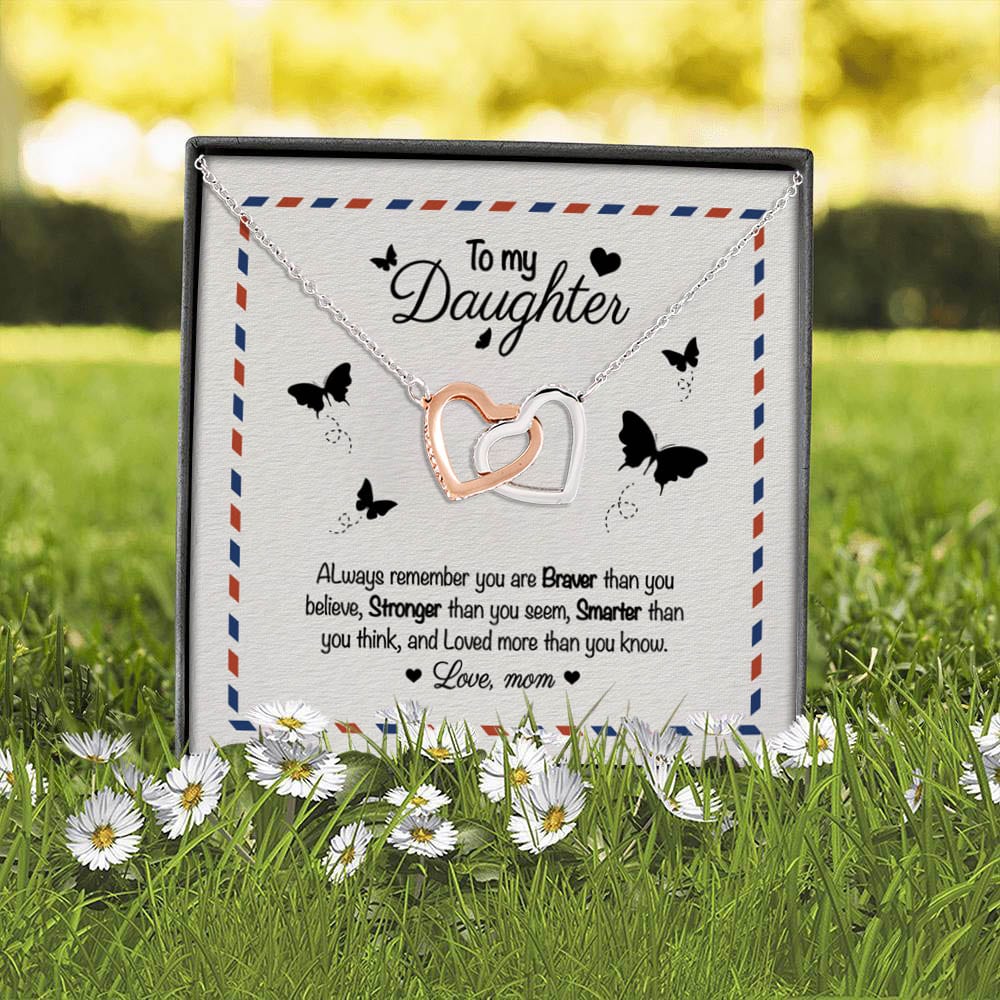 To My Daughter Buttferly Sunflower Necklace Mockup 2 (Hand)