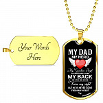 My Dad My Hero My Guardian Angel He Watches Over My Back Dog Tag Pendant Necklace - Dog Tag (Gold Plated) My Dad My Hero My Guardian Angel He Watches Over My Back Dog Tag Pendant Necklace - Dog Tag (Gold Plated)