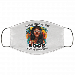 Glasses Make Me Sexy Locs Make Me Dangerous Locd Hair Afro Women Washable Reusable Printed Cloth Face Mask Cover, White, Cloth Face Cover – Medium/Large