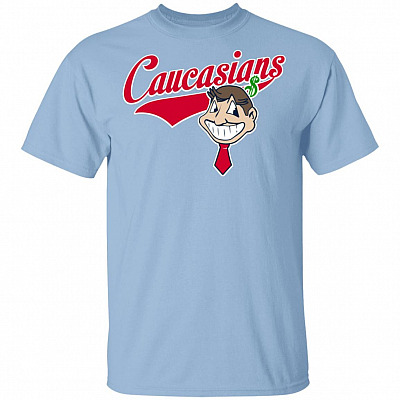 Caucasians Dollar Man Funny Cleveland Baseball T-Shirt, Light Blue, Unisex T-Shirt