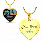Dad To My Daughter Never Forget That I Love You Heart Pendant Necklace - Heart Luxury Necklace (Gold Plated)