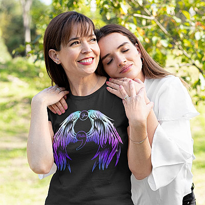 Alternative view of You Matter Wings Suicide Prevention Awareness T-Shirt - V-neck - Semicolon Purple And Teal Shirt