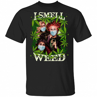 Hocus Pocus I Smell Weed T-Shirt - Funny Halloween Shirt, Black, Unisex T-Shirt