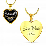 Whenever You Feel Overwhelmed Remember Whose Daughter Heart Pendant Necklace - Necklace For Daughter From Mom - Heart Luxury Necklace (Gold Plated)