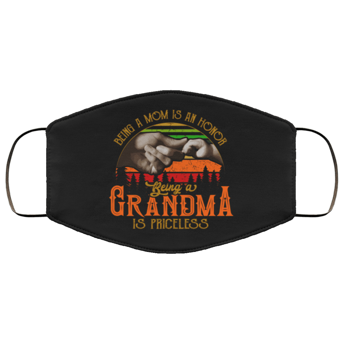 Being A Mom Is An Honor Being A Grandma Is Priceless Washable Reusable Custom - Printed Cloth Face Mask Cover, White, Cloth Face Cover – Medium/Large