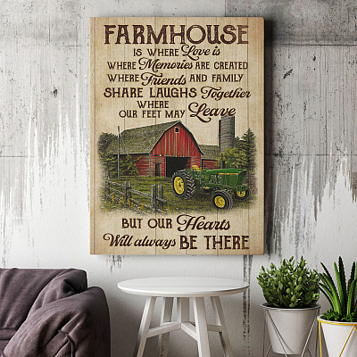 Alternative view of Farmhouse Is Where Love Is Where Memories Are Created Gallery Wrapped Framed Canvas Prints - Unframed Poster