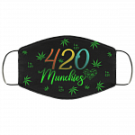 420 Munchies Weed Cannabis Washable Reusable Custom - Printed Cloth Face Mask Cover, White, Cloth Face Cover – Medium/Large