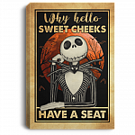 Why Hello Sweet Cheeks Have A Seat Jack Skellington Gallery Wrapped Framed Canvas Prints - Unframed Poster, White, 0.75'' Framed Canvas