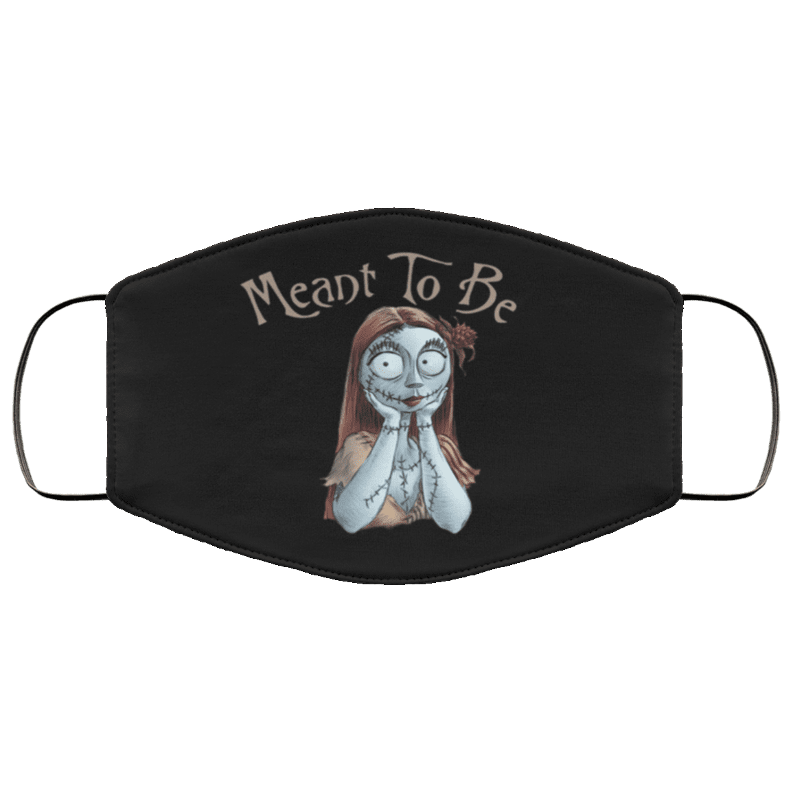 We're Simply Meant To Be Sally Skellington Nightmare Before Christmas Washable Reusable Cloth Face Mask Cover, Black, Cloth Face Cover – Medium/Large