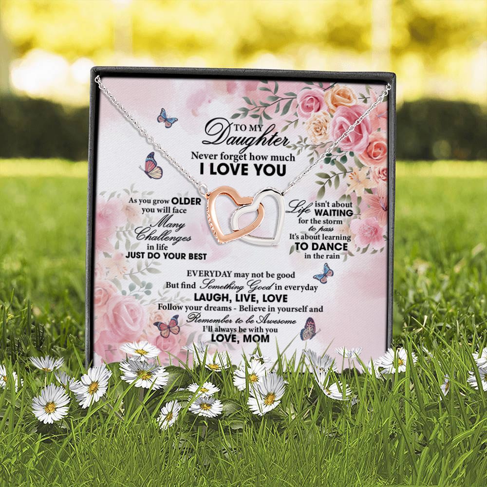 1Th. How Much I Love You Daughter Interlocking Hearts Necklace 2