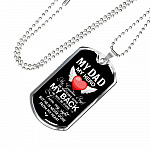 My Dad My Hero My Guardian Angel He Watches Over My Back Dog Tag Pendant Necklace - Dog Tag (Silver) My Dad My Hero My Guardian Angel He Watches Over My Back Dog Tag Pendant Necklace - Dog Tag (Silver)