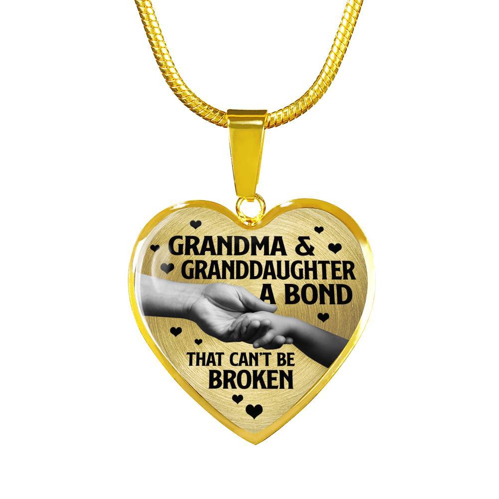 Grandma and Granddaughter a Bond That Can't Be Broken Heart Pendant Necklace - Heart Luxury Necklace (Gold Plated) Grandma and Granddaughter a Bond That Can't Be Broken Heart Pendant Necklace - Heart Luxury Necklace (Gold Plated)
