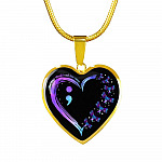 No Story Should End Too Soon Necklace - Suicide Awareness Heart Pendant Necklace Suicide Prevention Necklace - Heart Luxury Necklace (Gold Plated)