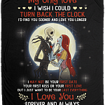 Jack And Sally My Only Love I Wish I Could Turn Back The Clock Fleece Blanket - Premium Sherpa Blanket, White, Cozy Plush Fleece Blanket - 50x60