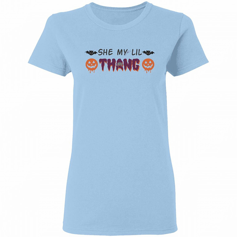 Shawty a Lil Batty Funny Halloween Ladies T-Shirt - Premium Ladies Triblend Dolman Sleeve Shirt, Light Blue, Ladies T-Shirt