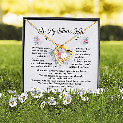 To My Future Wife You're My Best Friend My Dream Come True You Are My Everything Forever Love Pendant Necklace