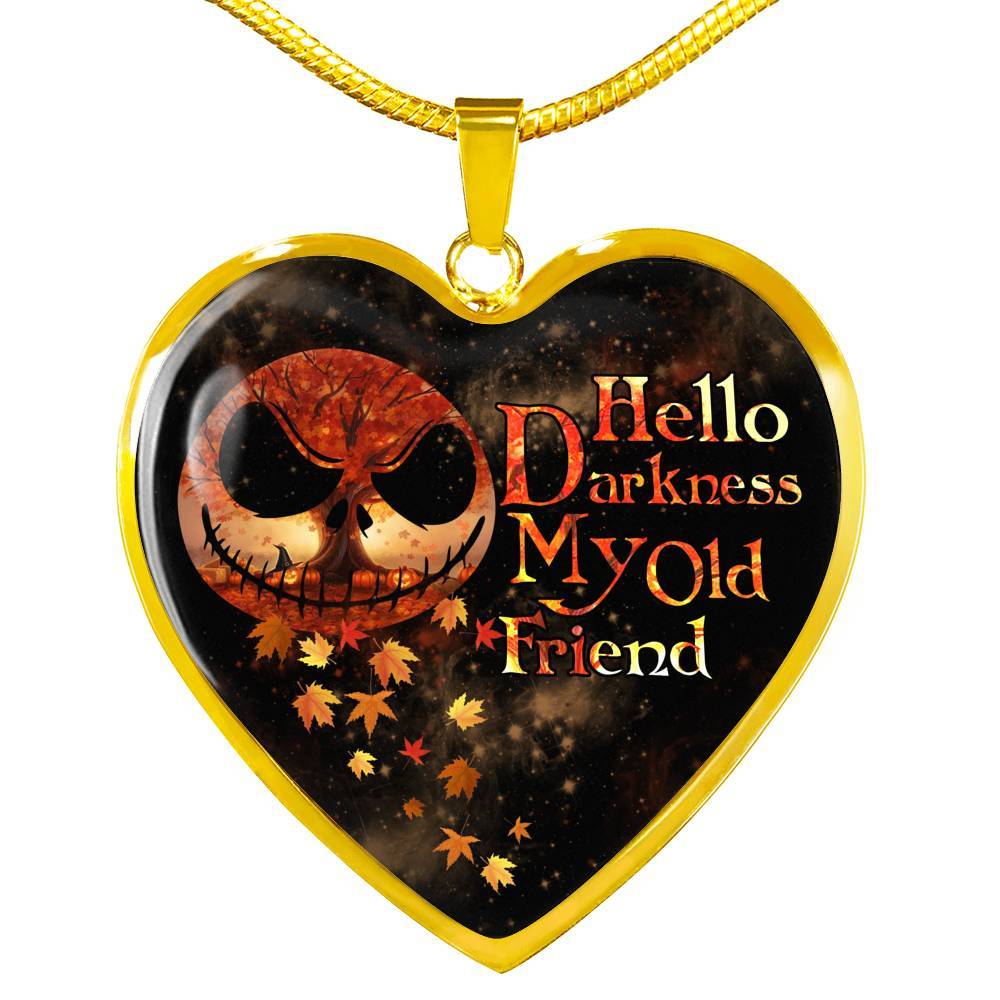 Jack Hello Darkness Night Before Halloween Skellington My Old Friend Pumpkin My Love Heart Pendant Necklace - Heart Luxury Necklace (Gold Plated) Jack Hello Darkness Night Before Halloween Skellington My Old Friend Pumpkin My Love Heart Pendant Necklace - Heart Luxury Necklace (Gold Plated)