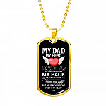 My Dad My Hero My Guardian Angel He Watches Over My Back Dog Tag Pendant Necklace - Dog Tag (Gold Plated) My Dad My Hero My Guardian Angel He Watches Over My Back Dog Tag Pendant Necklace - Dog Tag (Gold Plated)