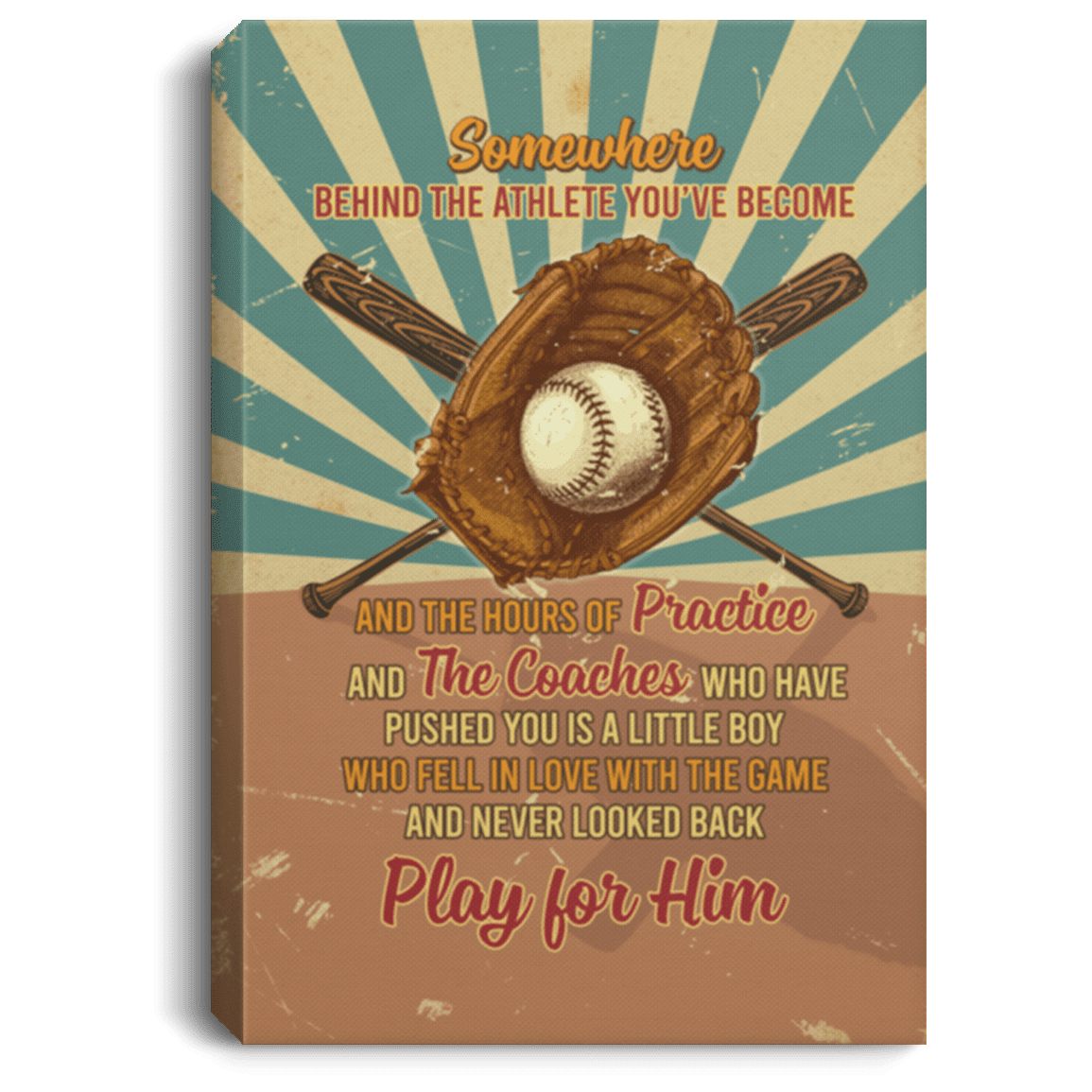 Baseball Somewhere Behind The Athlete You've Become Gallery Wrapped Framed Canvas Prints - Unframed Poster, White, 0.75'' Framed Canvas Baseball Somewhere Behind The Athlete You've Become Gallery Wrapped Framed Canvas Prints - Unframed Poster, White, 0.75'' Framed Canvas