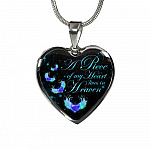 Angel Wings Heart a Piece of My Heart Lives in Heaven Heart Pendant Necklace - Heart Luxury Necklace (Silver) Angel Wings Heart a Piece of My Heart Lives in Heaven Heart Pendant Necklace - Heart Luxury Necklace (Silver)