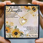 Sunflower to My Amazing Daughter If Ever There Is a Tomorrow You Are My Sunshine Forever Love Pendant Necklace